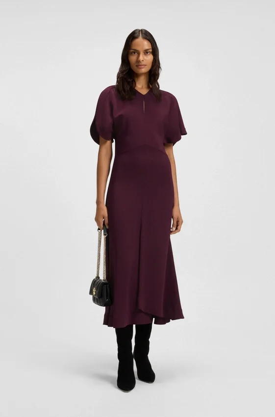 Crepe dress with keyhole neckline Crepe dress with keyhole neckline