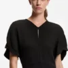 Crepe dress with keyhole neckline Crepe dress with keyhole neckline