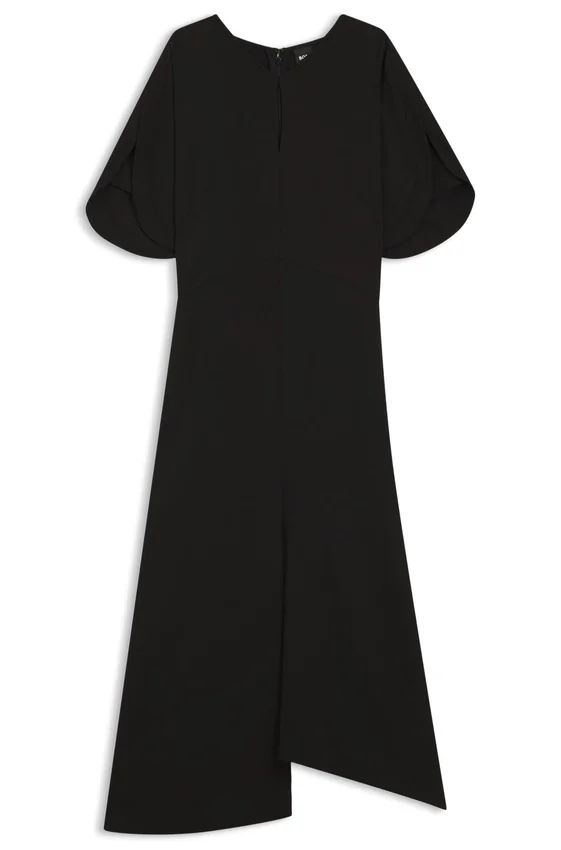 Crepe dress with keyhole neckline Crepe dress with keyhole neckline
