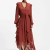 Crepe-georgette dress with detachable scarf