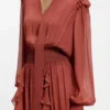 Crepe-georgette dress with detachable scarf