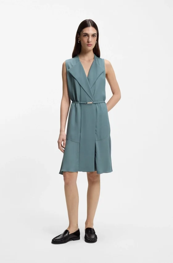 Crepe wrap dress with belt Crepe wrap dress with belt