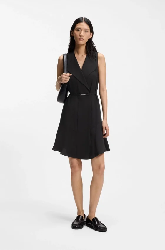 Crepe wrap dress with belt Crepe wrap dress with belt