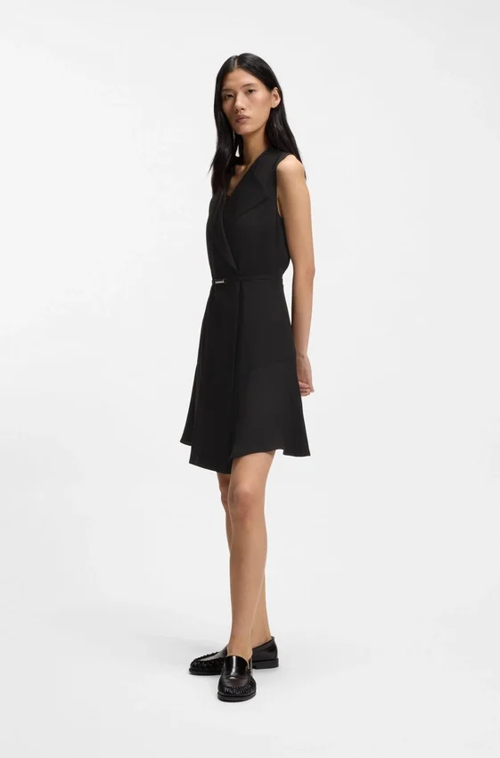 Crepe wrap dress with belt Crepe wrap dress with belt