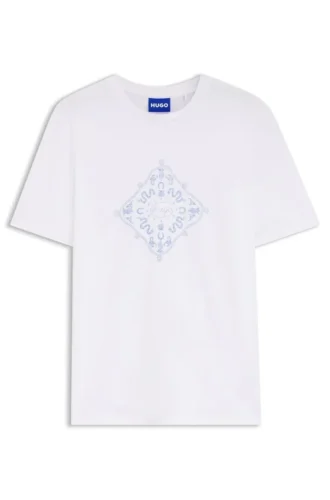 Crew-neck T-shirt in breathable cotton