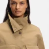 Cropped jacket in paper-touch cotton twill Cropped jacket in paper-touch cotton twill