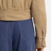 Cropped jacket in paper-touch cotton twill Cropped jacket in paper-touch cotton twill