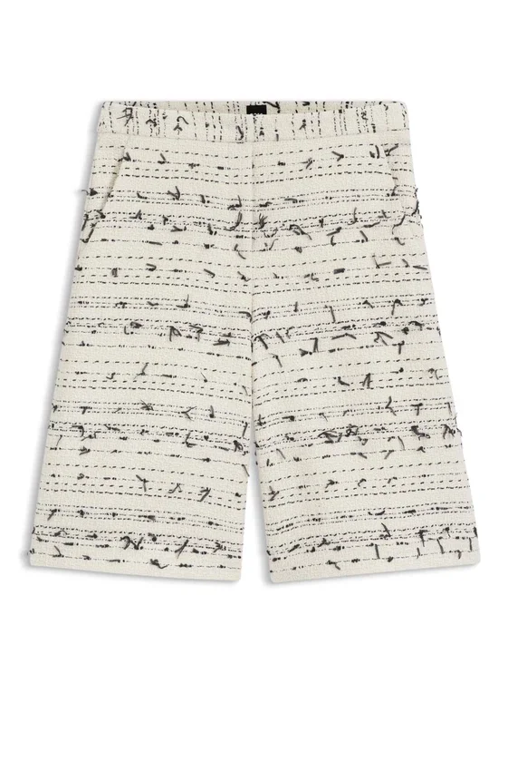 Cropped relaxed-fit trousers in striped cotton-blend tweed Cropped relaxed-fit trousers in striped cotton-blend tweed