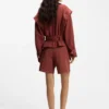 Cropped trench jacket with belt