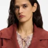 Cropped trench jacket with belt