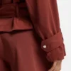Cropped trench jacket with belt