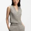 Cropped waistcoat in a wool blend