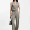 Cropped waistcoat in a wool blend