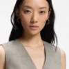 Cropped waistcoat in a wool blend