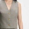 Cropped waistcoat in a wool blend