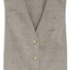 Cropped waistcoat in a wool blend