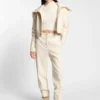 Cropped wool-blend sweater with layered neckline