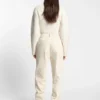 Cropped wool-blend sweater with layered neckline