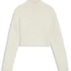 Cropped wool-blend sweater with layered neckline