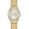 Crystal-index watch in gold-tone steel
