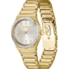 Crystal-index watch in gold-tone steel