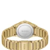 Crystal-index watch in gold-tone steel
