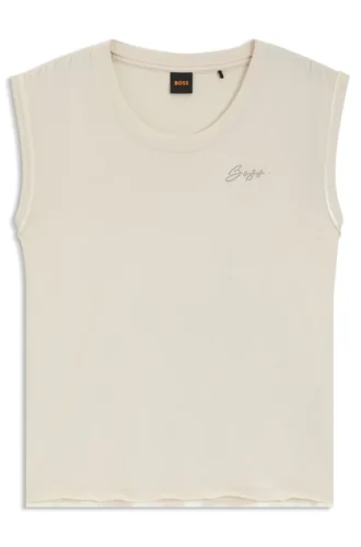 Crystal-logo top in cotton jersey