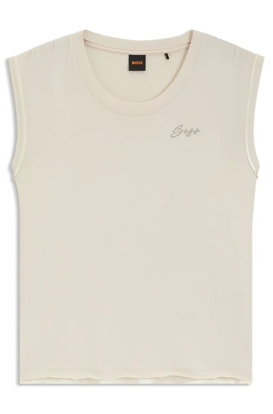 Crystal-logo top in cotton jersey Crystal-logo top in cotton jersey
