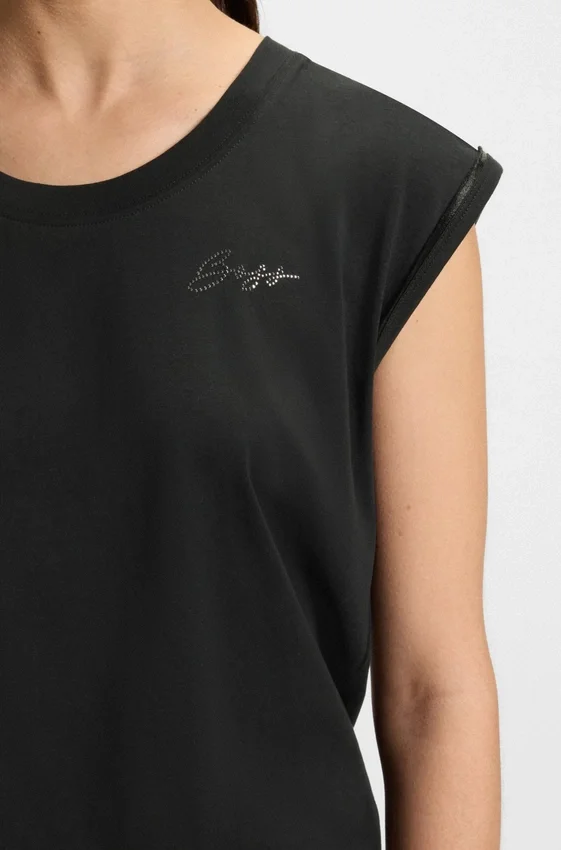 Crystal-logo top in cotton jersey Crystal-logo top in cotton jersey