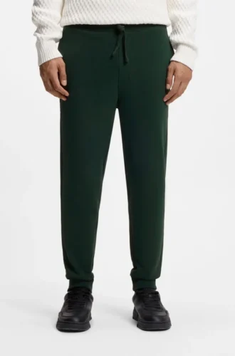 Cuffed sweatpants in cotton terry with logo print