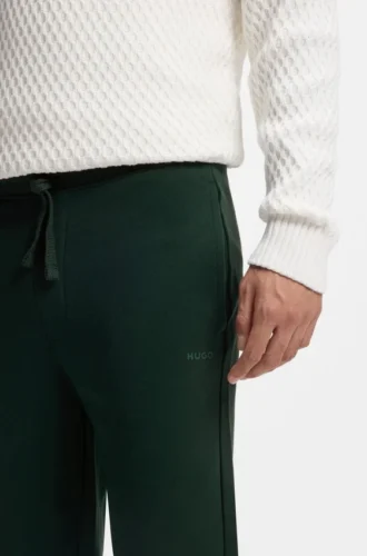 Cuffed sweatpants in cotton terry with logo print