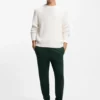 Cuffed sweatpants in cotton terry with logo print