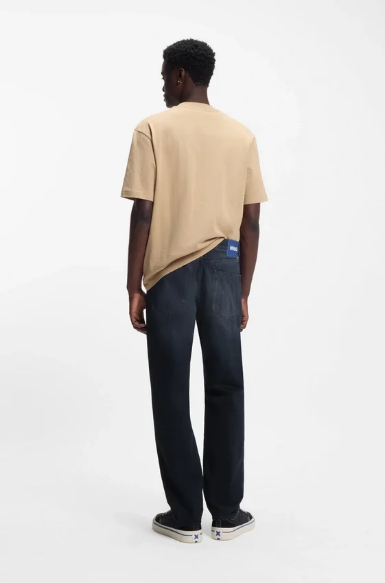 Dark-blue regular-fit jeans in stonewashed denim Dark-blue regular-fit jeans in stonewashed denim