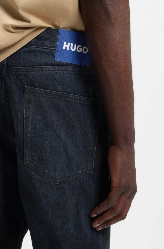 Dark-blue regular-fit jeans in stonewashed denim Dark-blue regular-fit jeans in stonewashed denim