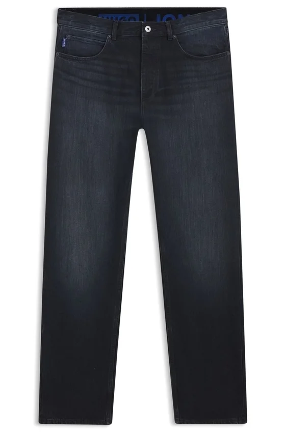 Dark-blue regular-fit jeans in stonewashed denim Dark-blue regular-fit jeans in stonewashed denim