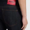 Dark-blue slim-fit jeans in stretch denim