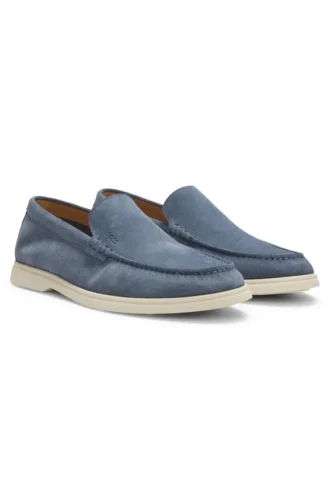 Debossed-logo loafers in suede