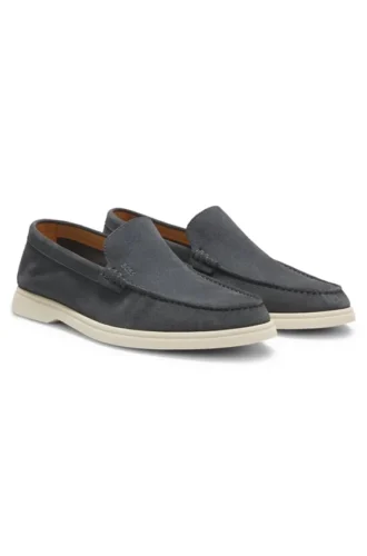 Debossed-logo loafers in suede