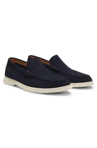 Debossed-logo loafers in suede