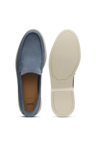 Debossed-logo loafers in suede
