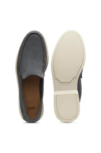 Debossed-logo loafers in suede