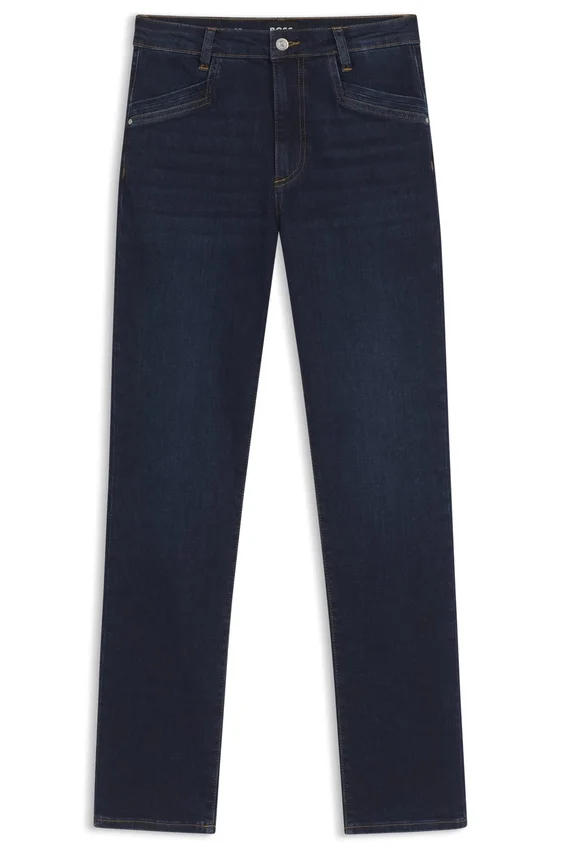 Deep-blue slim-fit jeans in stretch denim Deep-blue slim-fit jeans in stretch denim