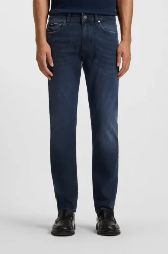 Delaware blue slim-fit jeans in knitted denim