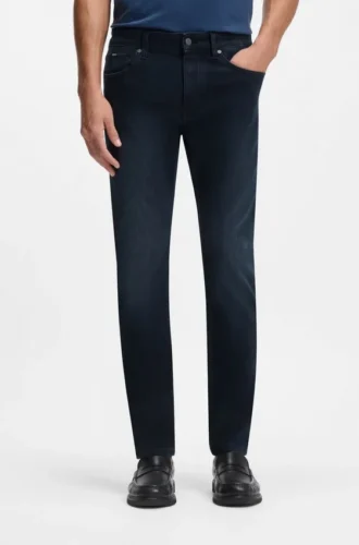 Delaware blue slim-fit jeans in knitted denim