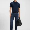 Delaware blue slim-fit jeans in knitted denim