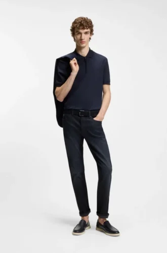 Delaware blue slim-fit jeans in knitted denim