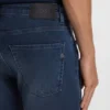 Delaware blue slim-fit jeans in knitted denim