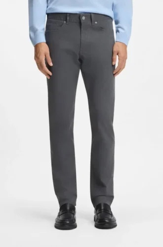 Delaware slim-fit trousers in brushed stretch twill