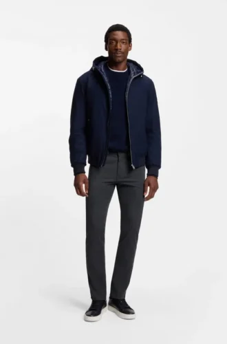Delaware slim-fit trousers in brushed stretch twill
