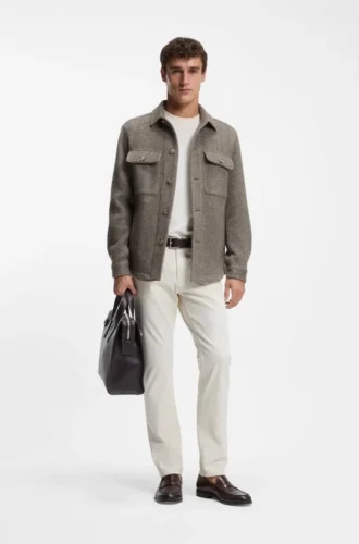Delaware slim-fit trousers in cotton-blend twill